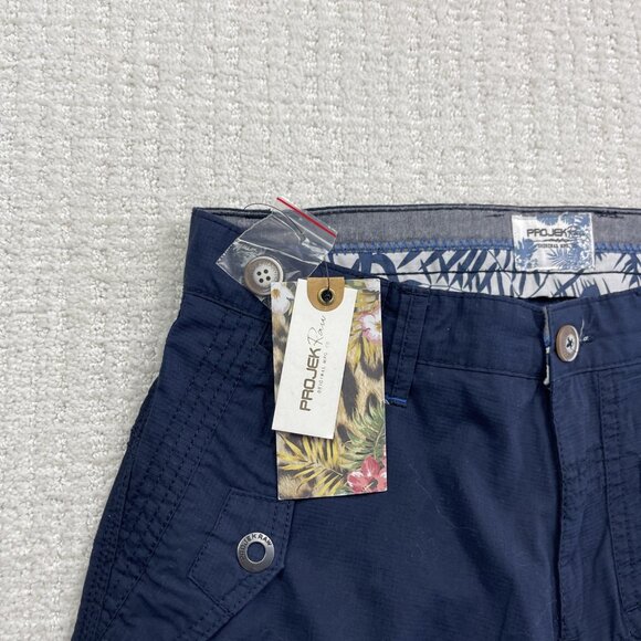 NWT* Projek Raw Cargo Shorts Mens 30 Blue Y2K Casual Gorpcore Tech Hiking - Picture 6 of 10